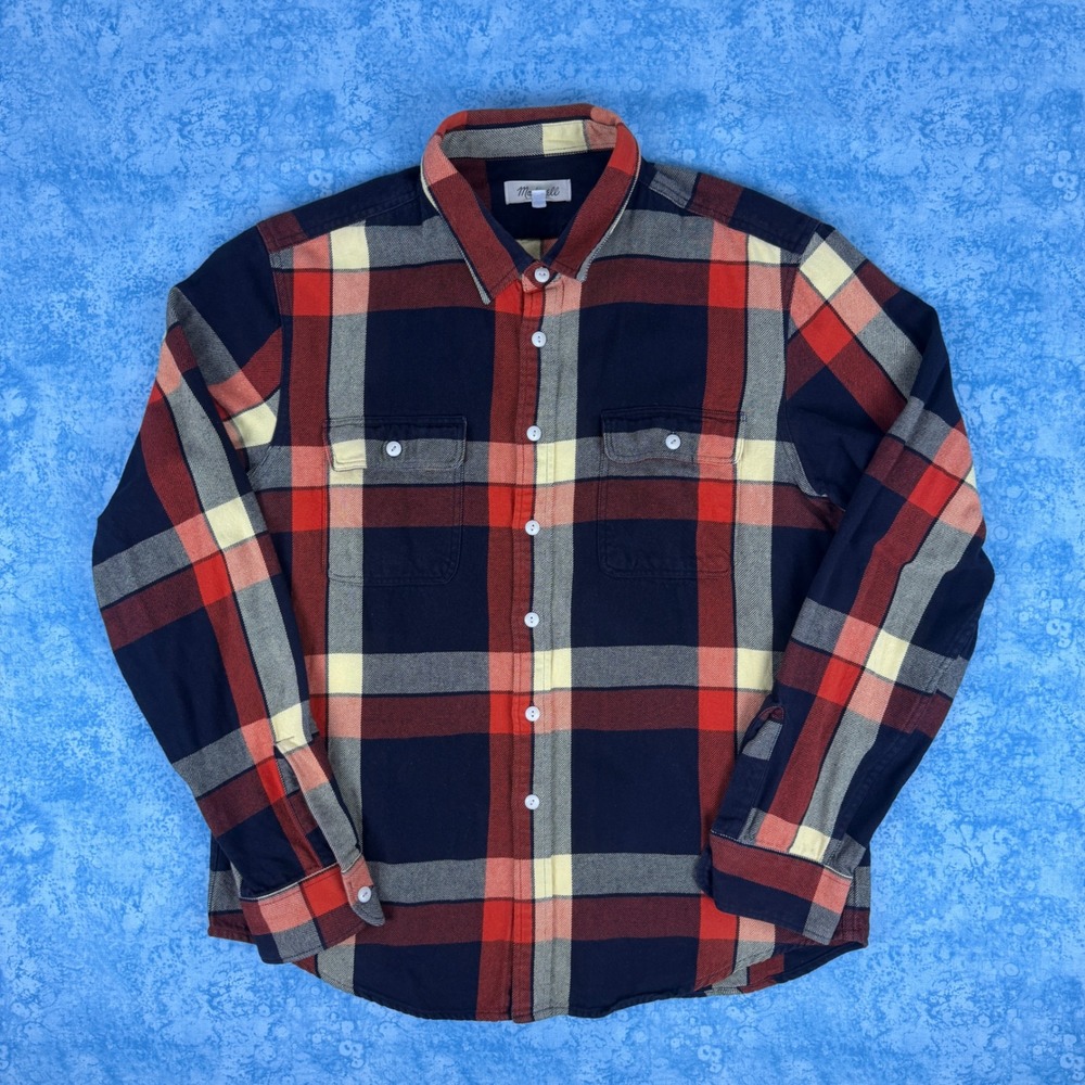 Madewell Plaid Flannel Button Down Long Sleeve Shirt Mens Large
